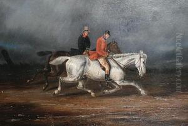 Two Horses And Their Riders Oil Painting by Henry Thomas Alken