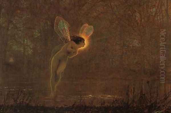 Iris Oil Painting by John Atkinson Grimshaw