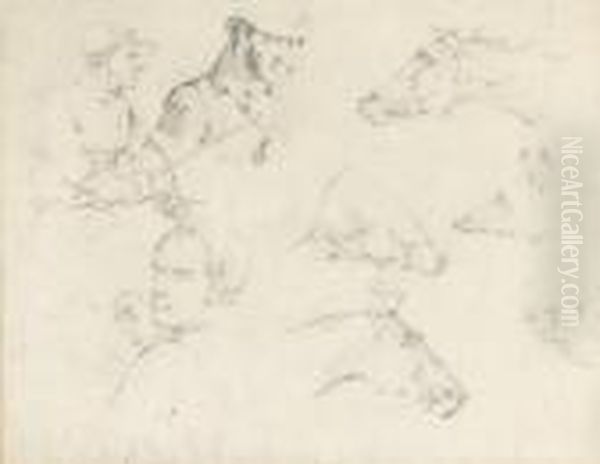 Studies From A Hunt Oil Painting by Henry Thomas Alken