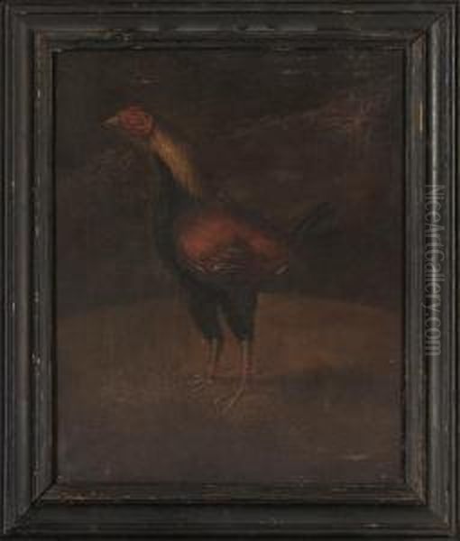 A Prize Fighting Cock; And Another Similar Oil Painting by Henry Thomas Alken