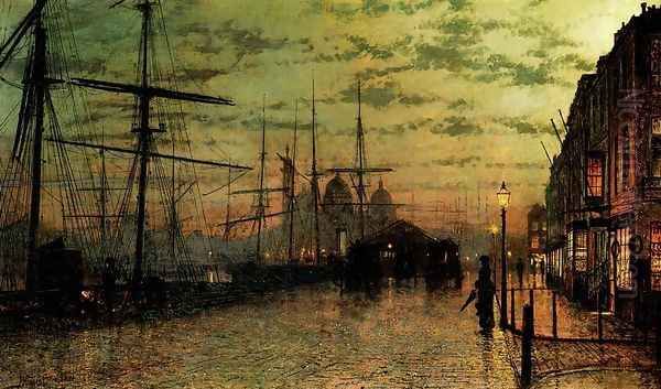 Humber Docks, Hull Oil Painting by John Atkinson Grimshaw