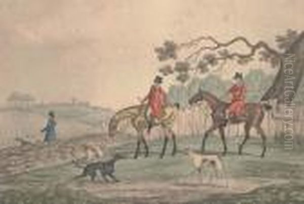 Four Sporting Prints: Going Out; Running In View; Finding; And The Death Oil Painting by Henry Thomas Alken