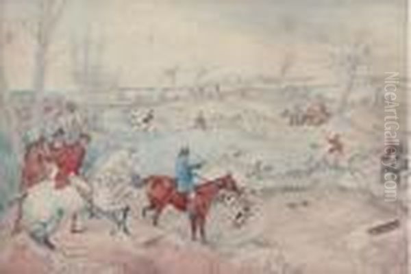 The Chase; And Five Companion Watercolors Oil Painting by Henry Thomas Alken