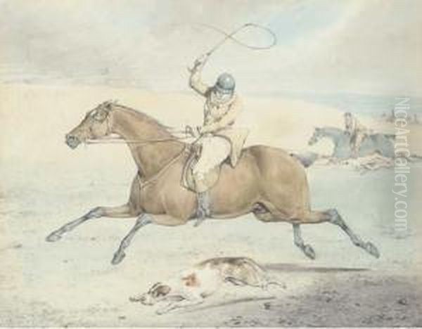 Tally Ho!; Trotting On; View Halloo!; And Whipping In(illustrated) Oil Painting by Henry Thomas Alken