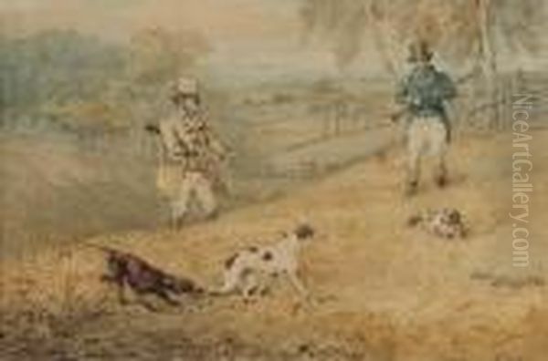 A Day's Shooting (illustrated); A
 Sportsman Returning Home With Theday's Bag; And A Gun With His Pointers
 On A Hill Oil Painting by Henry Thomas Alken