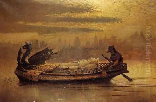 Elaine 2 Oil Painting by John Atkinson Grimshaw