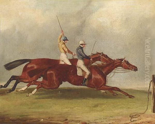 Pyrrhus The First And Sir Tatton Sykes For The Derby Oil Painting by Henry Thomas Alken