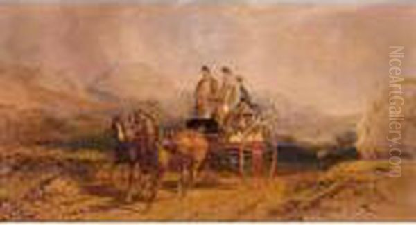 A Shooting Party In A Carriage In The Scottish Highlands Oil Painting by Henry Thomas Alken