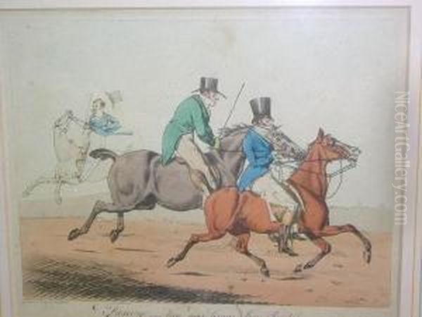 A Set Of Six Humourous Riding Scenes Oil Painting by Henry Thomas Alken