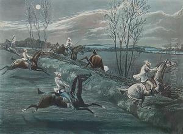 'the First Steeple Chase On Record' At Nacton, Near Ipswich Oil Painting by Henry Thomas Alken