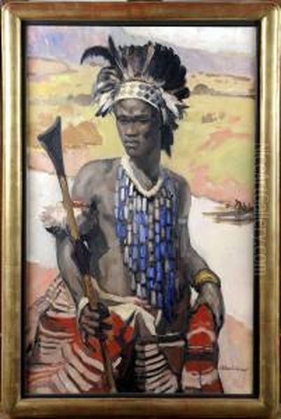 Chef Africain Oil Painting by Fernand Allard L'Olivier