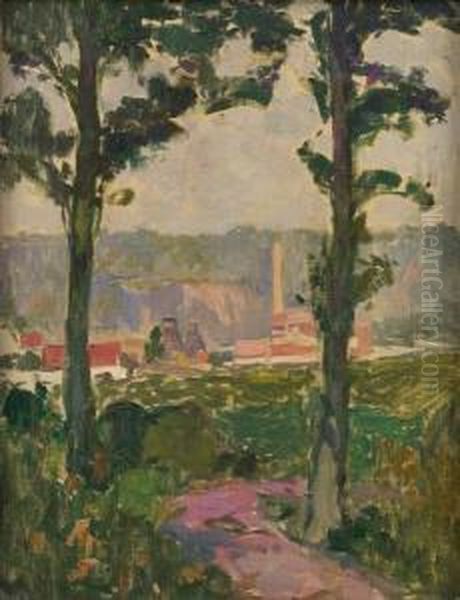 Vue Presumee De La Briqueteriede Stockel Oil Painting by Fernand Allard L'Olivier