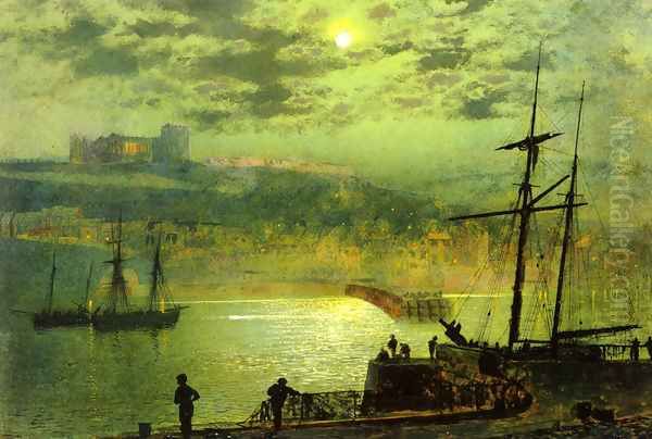 Whitby from Scotch Head Oil Painting by John Atkinson Grimshaw