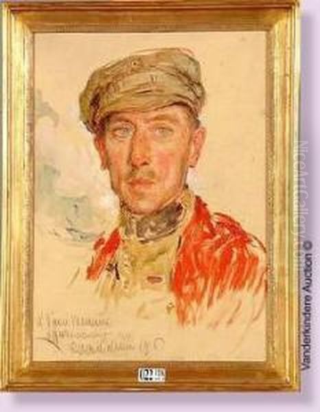 Portrait D'un Officier Belge Oil Painting by Fernand Allard L'Olivier