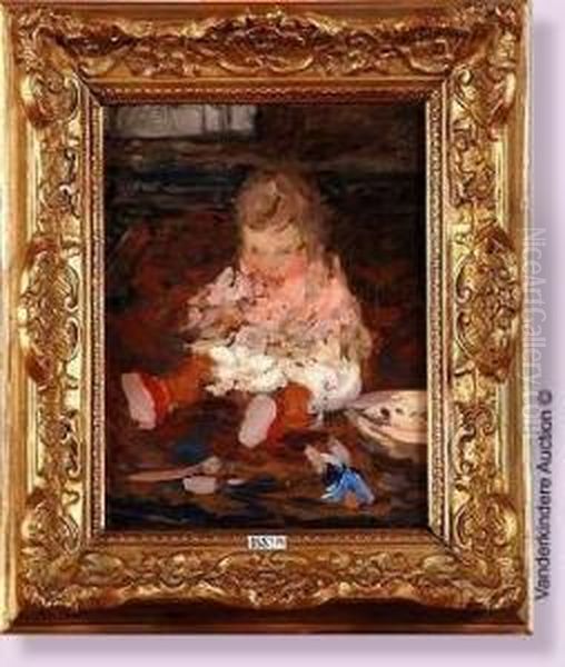 Enfant Et Sa Poupee Oil Painting by Fernand Allard L'Olivier