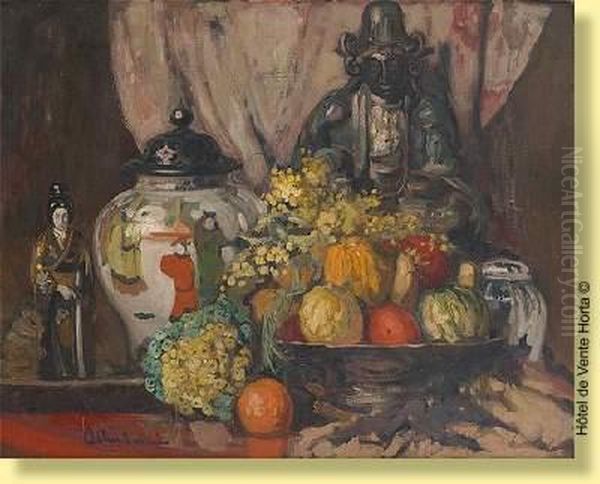 Composition Aux Fruits Et Aux Oil Painting by Fernand Allard L'Olivier