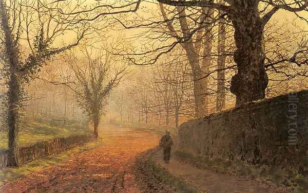 November Afternoon, Stapleton Park Oil Painting by John Atkinson Grimshaw