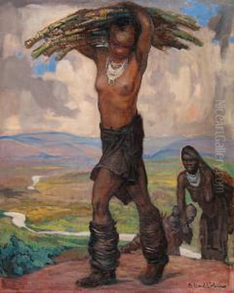 Femmes Dekivu Oil Painting by Fernand Allard L'Olivier