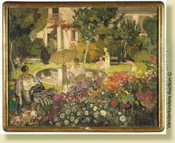 Le Jardin De L'artiste Anime Oil Painting by Fernand Allard L'Olivier