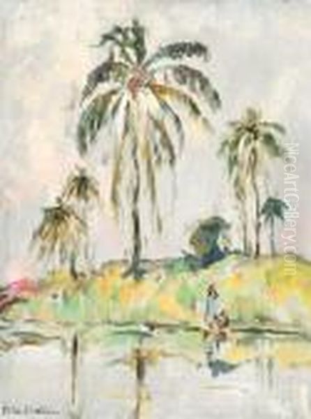 Au Bord De La Riviere (congo) Oil Painting by Fernand Allard L'Olivier