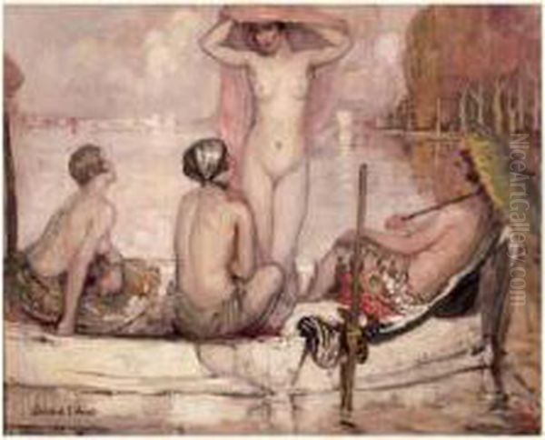 La Baignade Oil Painting by Fernand Allard L'Olivier