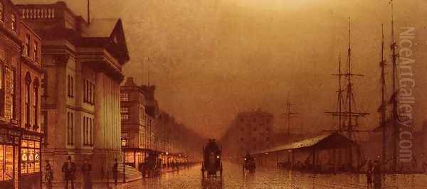 Liverpool Customs House Oil Painting by John Atkinson Grimshaw