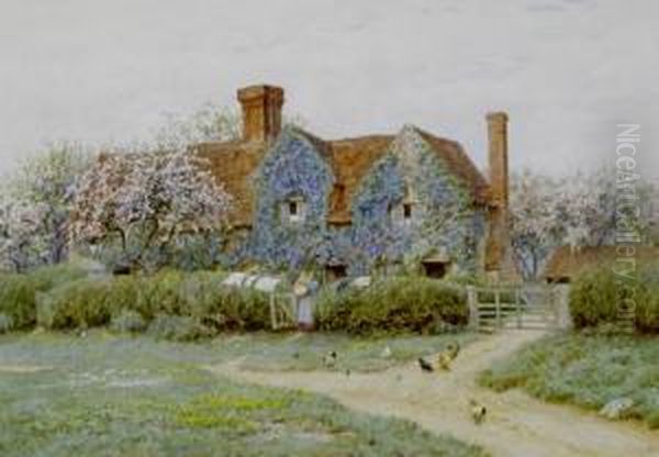 Buckinghamshire House At Penstreet Oil Painting by Helen Mary Elizabeth Allingham