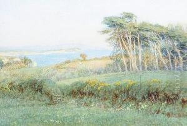 'freshwater Bay From Farringford' (tennyson's House), Isle Of Wight Oil Painting by Helen Mary Elizabeth Allingham