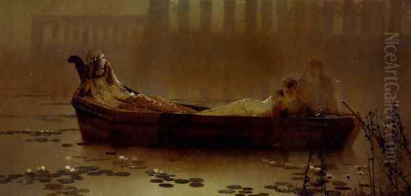 The lotus gatherers Oil Painting by John Atkinson Grimshaw