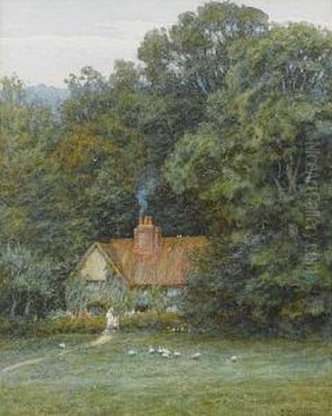 The Cottage In The Woods Oil Painting by Helen Mary Elizabeth Allingham