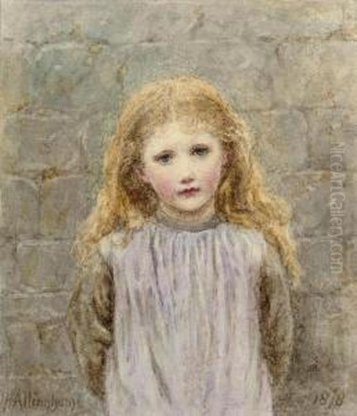 Portrait Of A Young Girl With Flushed Cheeks Oil Painting by Helen Mary Elizabeth Allingham