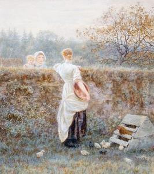 Over The Garden Wall Oil Painting by Helen Mary Elizabeth Allingham