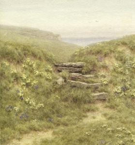 Wiesenlandschaft An Der Kuste Von Donegal Oil Painting by Helen Mary Elizabeth Allingham