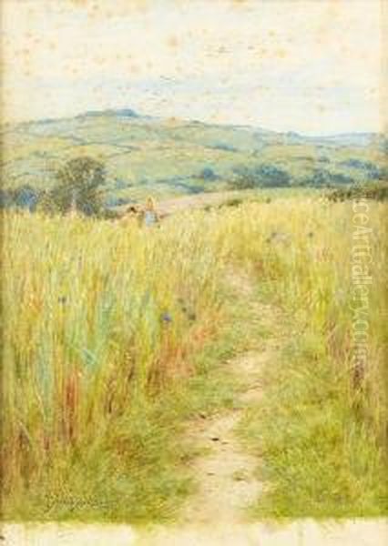 Through The Corn, Downton, Wilts Oil Painting by Helen Mary Elizabeth Allingham