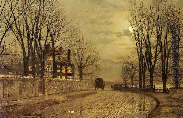 The Turn of the Road Oil Painting by John Atkinson Grimshaw