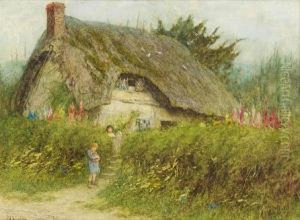 An Old Wiltshire Cottage Oil Painting by Helen Mary Elizabeth Allingham