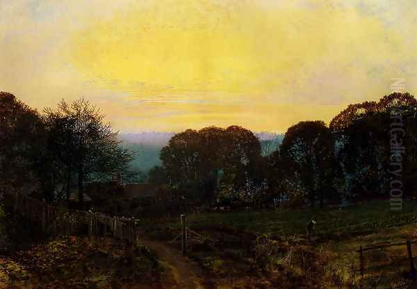 Twilight, The Vegetable Garden Oil Painting by John Atkinson Grimshaw