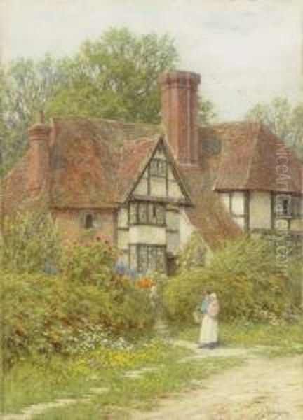 A Farmhouse At Smarden, Kent Oil Painting by Helen Mary Elizabeth Allingham