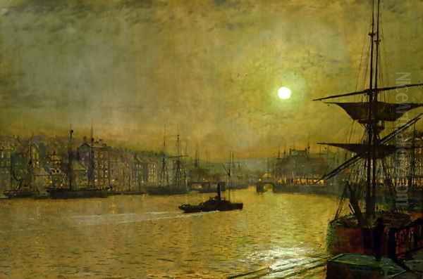 Whitby 2 Oil Painting by John Atkinson Grimshaw