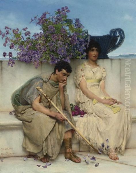 An Eloquent Silence Oil Painting by Sir Lawrence Alma-Tadema