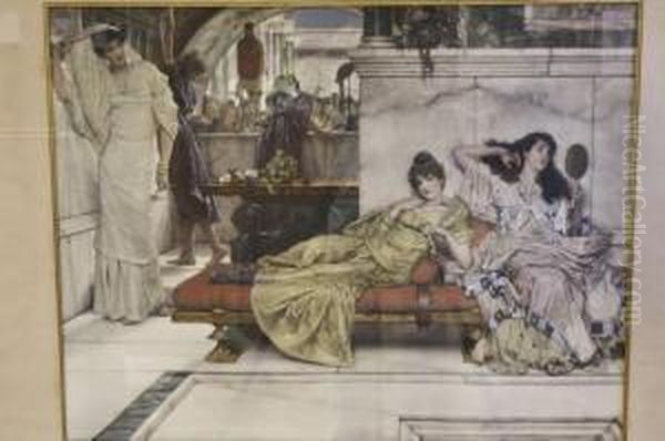 Haremscene Oil Painting by Sir Lawrence Alma-Tadema