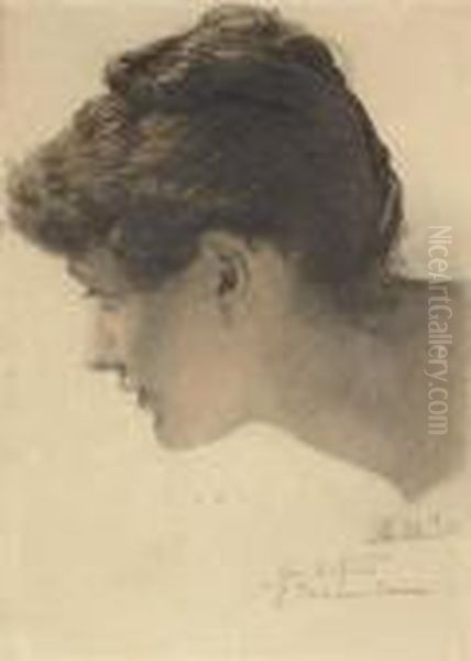 Head Of A Woman Oil Painting by Sir Lawrence Alma-Tadema