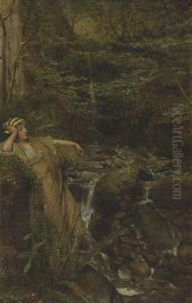 Reverie (waterfall Nymph) Oil Painting by Sir Lawrence Alma-Tadema