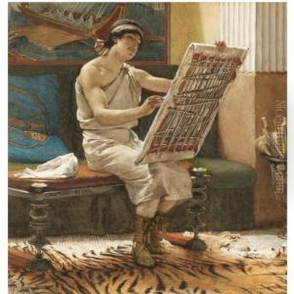 A Roman Artist, The Art Of Drawing Oil Painting by Sir Lawrence Alma-Tadema