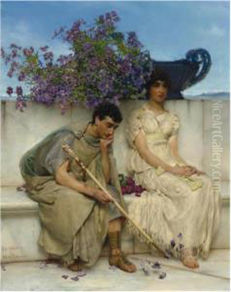 An Eloquent Silence Oil Painting by Sir Lawrence Alma-Tadema