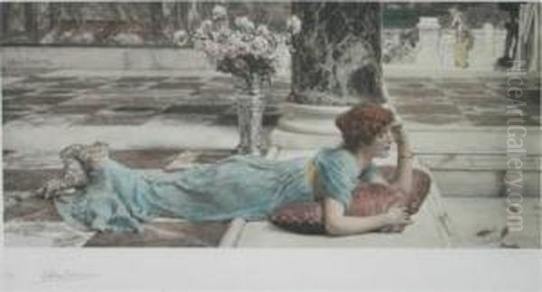 The Goldfish Pool Oil Painting by Sir Lawrence Alma-Tadema