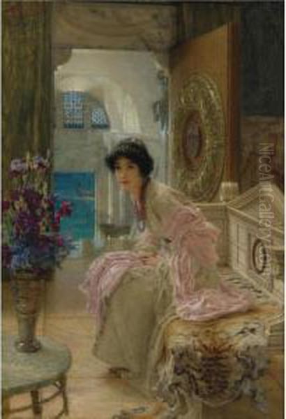 Watching And Waiting Oil Painting by Sir Lawrence Alma-Tadema