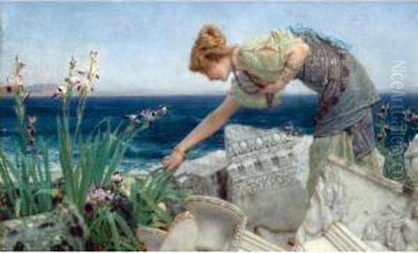 Among The Ruins Oil Painting by Sir Lawrence Alma-Tadema