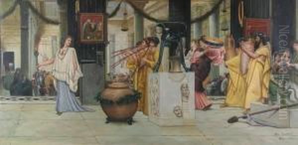 Vintage Festival Oil Painting by Sir Lawrence Alma-Tadema