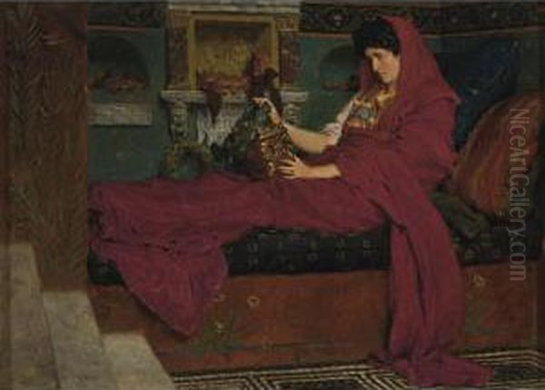 Agrippina Visiting The Ashes Of Germanicus Oil Painting by Sir Lawrence Alma-Tadema